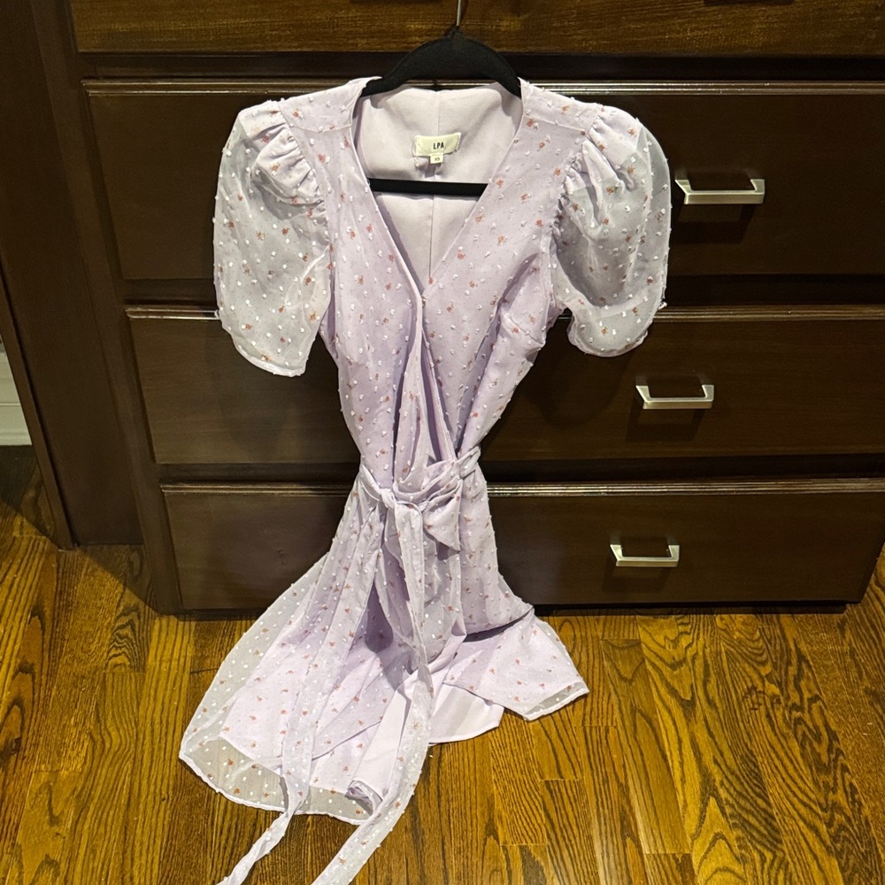 LPA Lavender wrap Midi Dress